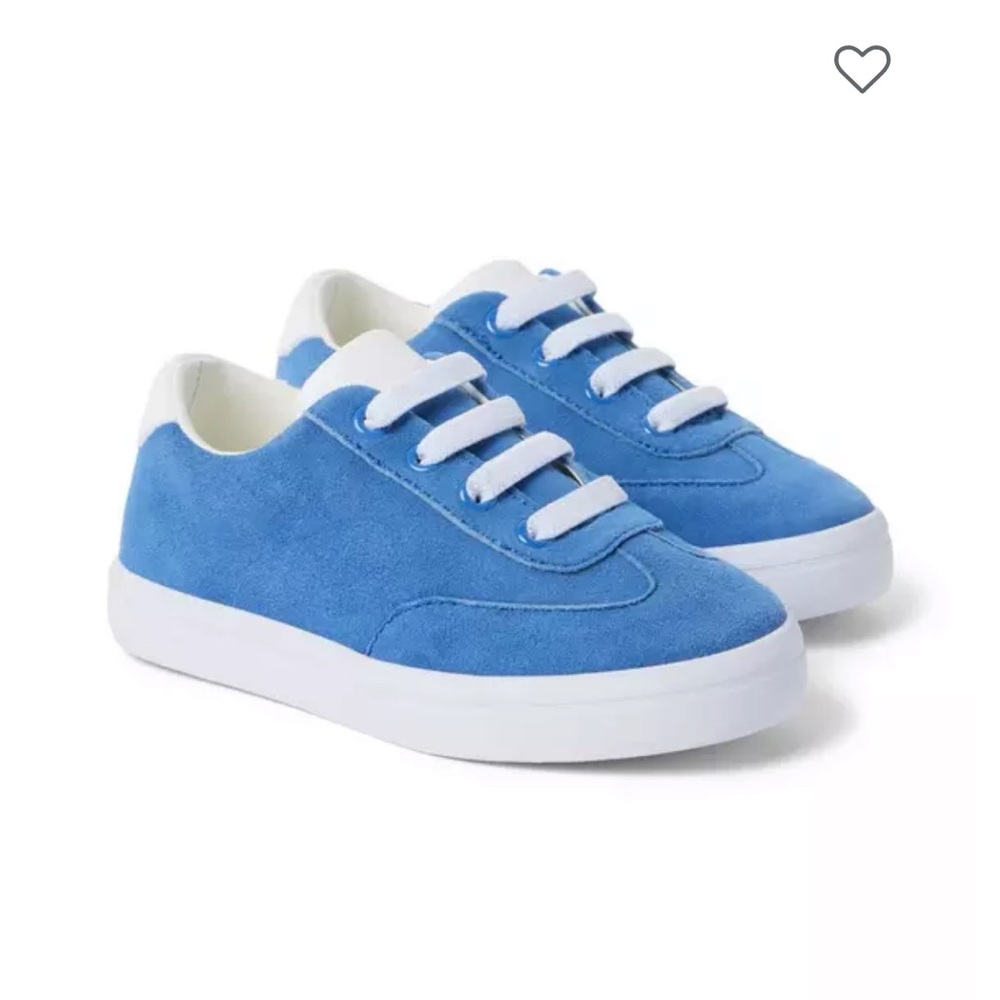 Janie and Jack Baby Blue and White Suede Sneakers